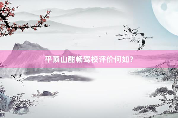 平顶山酣畅驾校评价何如？